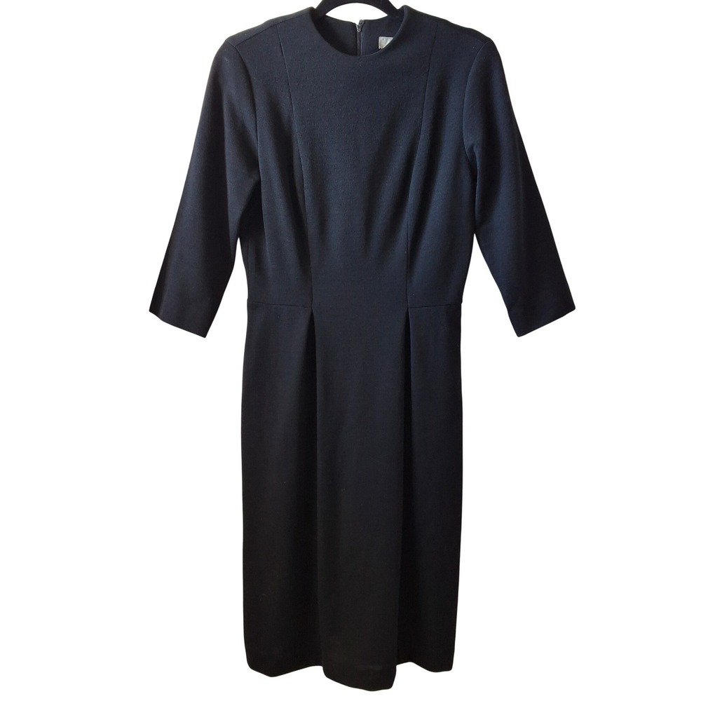 L'Aiglon Vintage Wool Sheath Dress 3/4 Sleeve Union‎ Made 1950s 60s Rare